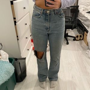 Zara High Rise Straight Jeans